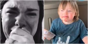 Mujer llora porque solo fue una persona al cumpleaños de su hijo _ Foto_ captura video