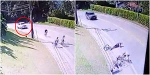 Camioneta atropella a tres ciclistas Foto captura video ministro del Deporte
