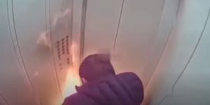 Hombre casi muere en un ascensor Foto captura video