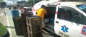 ¿Qué tal esto? Ambulancia transportaba petacos de cerveza en Montería