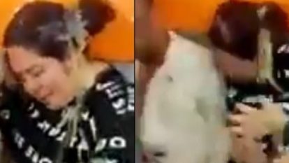 Después de una golpiza, a una ladrona le echan pegante en el cabello