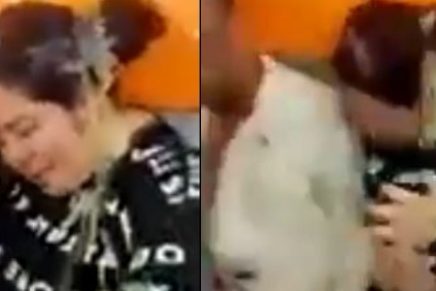 Después de una golpiza, a una ladrona le echan pegante en el cabello
