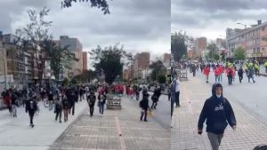 Carrera Séptima de Bogotá está bloqueada por manifestaciones estudiantiles