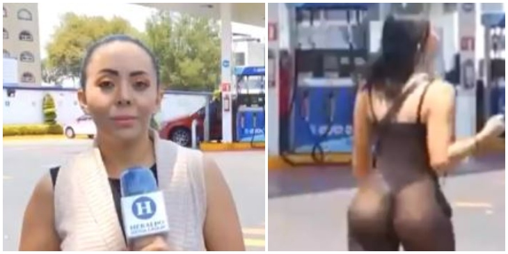 Camarógrafo deja de grabar a periodista _ Foto_ captura video