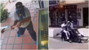 Ladrones intentan robar compraventa y huyen en moto _ Foto_ captura video