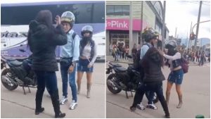 Mujer pilló al marido con la moza en la moto _ Foto_ captura video