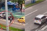 Roban carro en trancón en Bogotá _ foto_ captura video