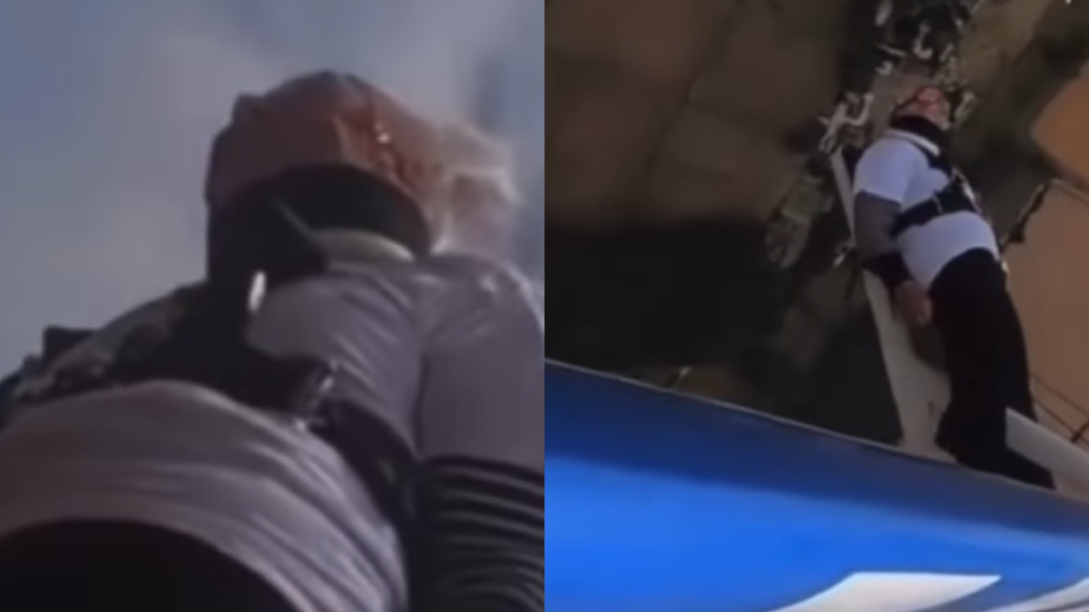 ¿Te atreverías? Abuela hace extremo y peligroso viaje en avión