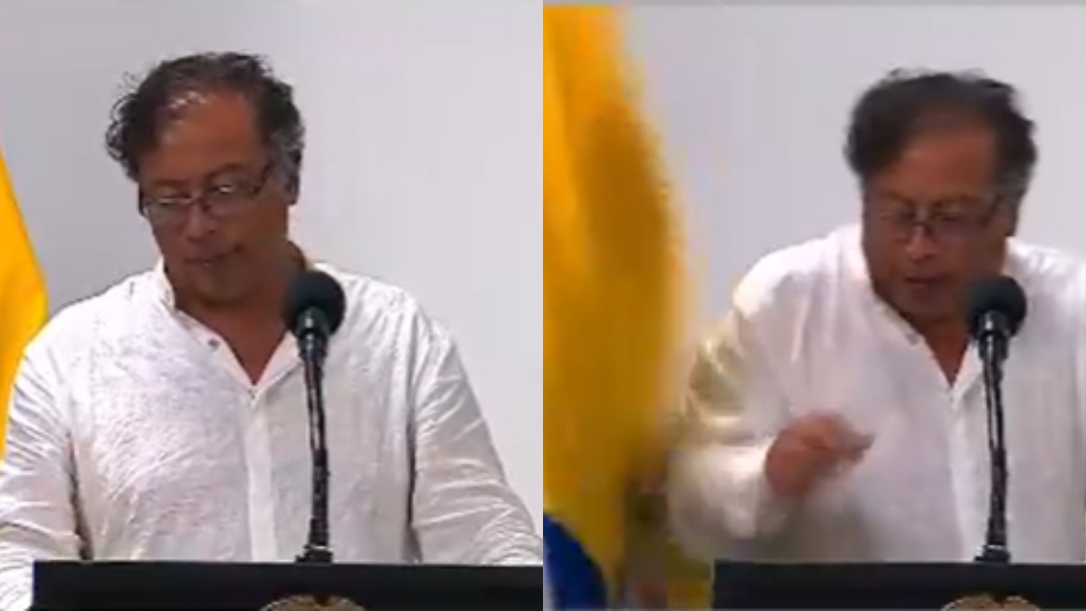 Bandera de Colombia se le cayó encima a Colombia a Gustavo Petro