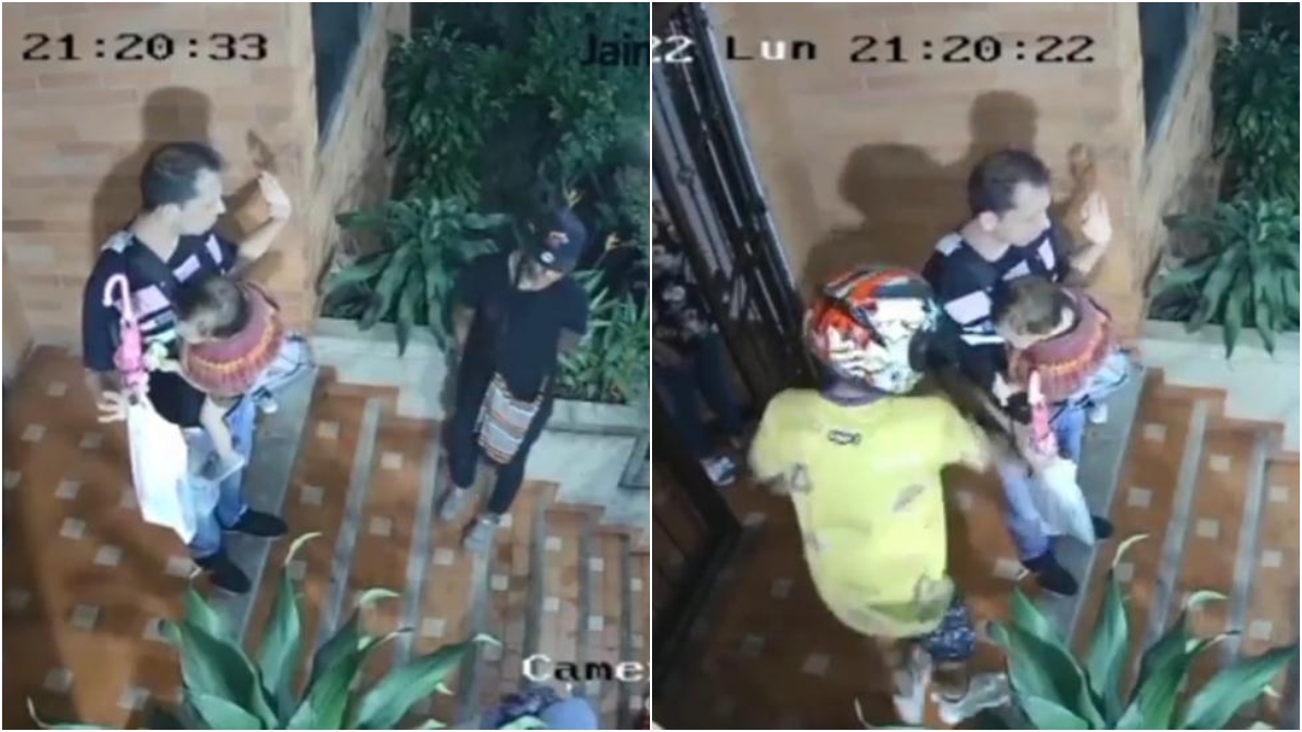 Roban a padre de familia con hija en brazos