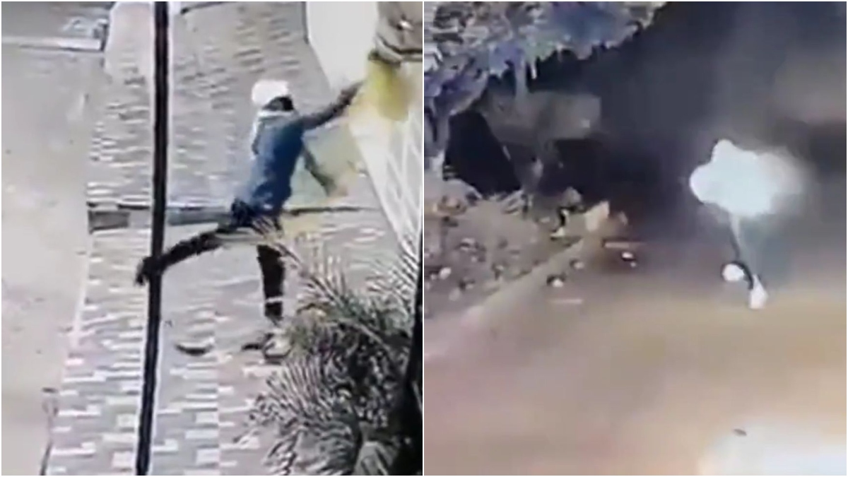 Delincunte resultó envuelto en llamas