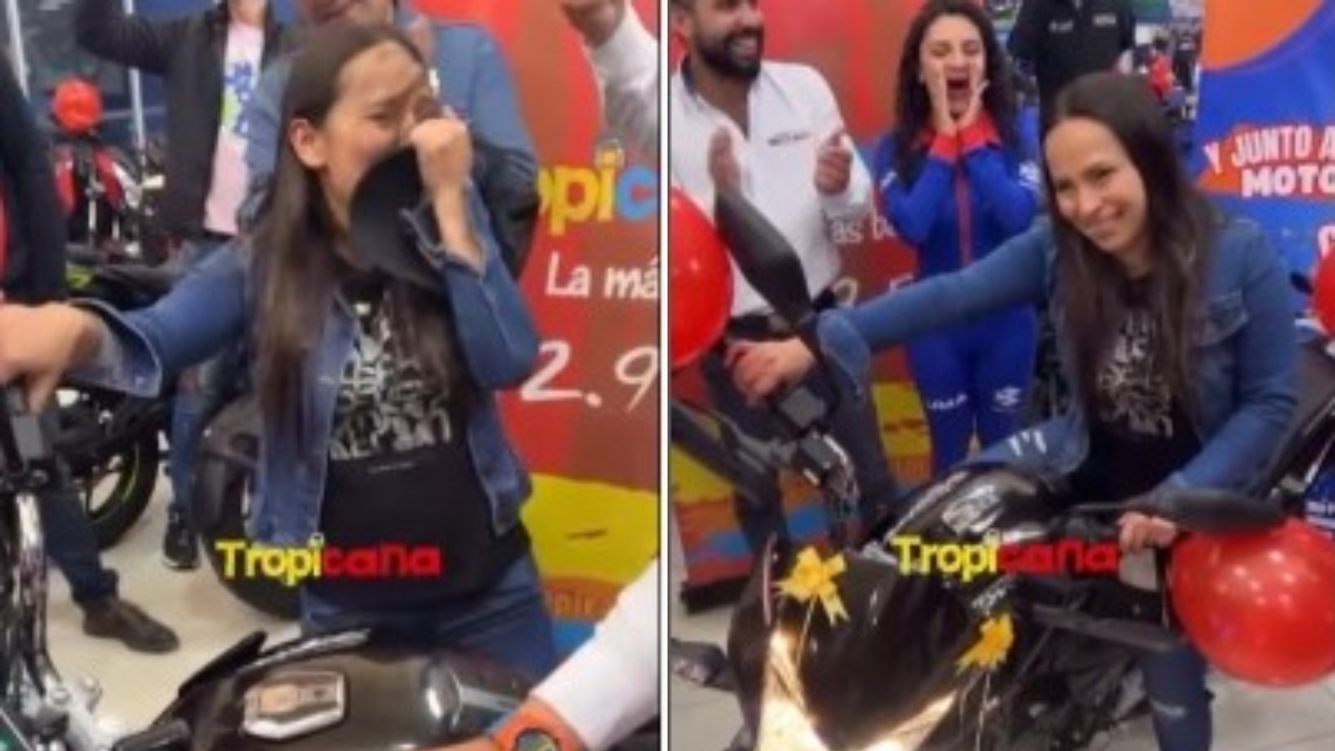 Flora Salamanca, ganadora de la moto de Tropicana.