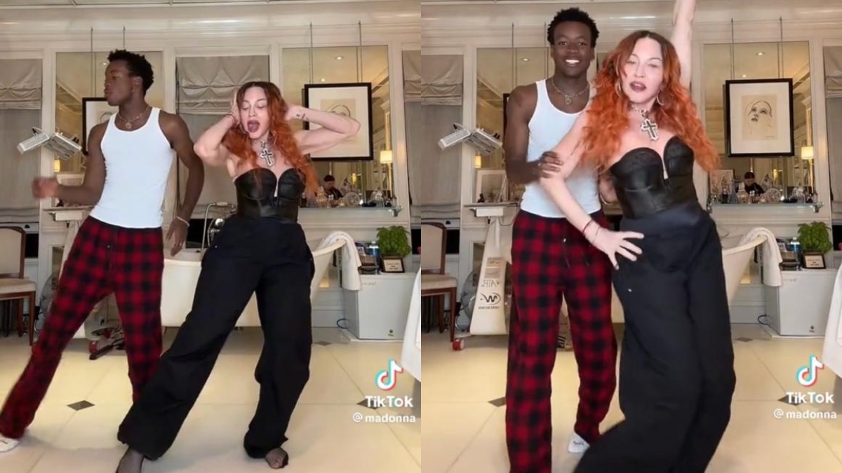 Madonna bailando salsa.