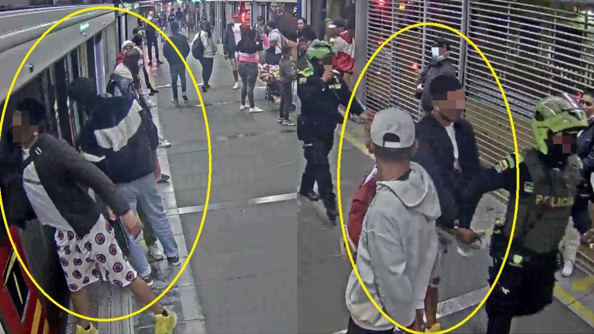 Capturaron ladrones en estación de TransMilenio.