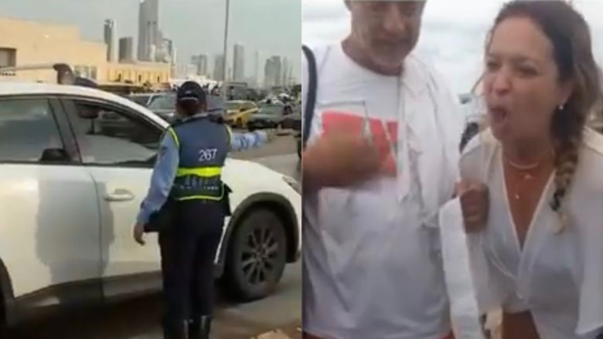 Turista borracha insultó agentes de tránsito en Cartagena.