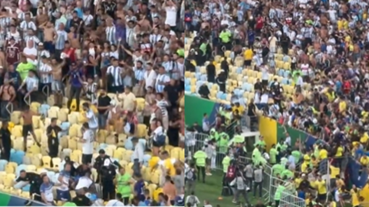 Hinchas de Brasil y Argentina armaron batalla campal en el estadio; mira los videos