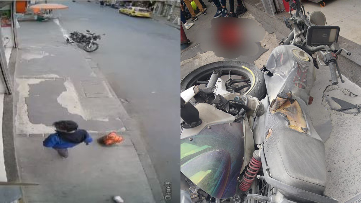 Grave accidente en Bogotá: taxista arrolló a motociclista y este cayó sobre una mujer