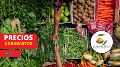 Fluctuación de precios en Corabastos (Fotos vía Getty Images y logo Corabastos)