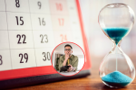 Hombre preocupado sin dinero y al fondo un calendario y un reloj de arena (Foto vía Getty Images)