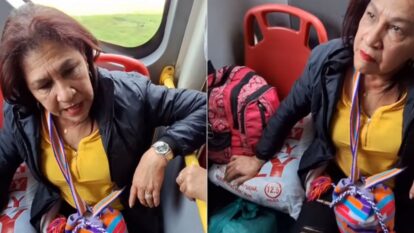 Mujer en Transmilenio // Foto: Instagram @gatonoticiasbogota