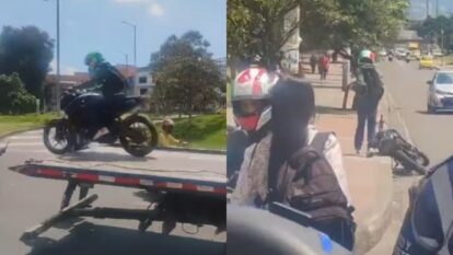 VIDEO: motero saltó de una grúa para evitar que lo inmovilizarán; no se salvó de sanciones