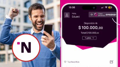 Persona celebrando porque ganó plata con Nequi / Créditos: Getty Images e imágenes tomadas de Facebook Nequi