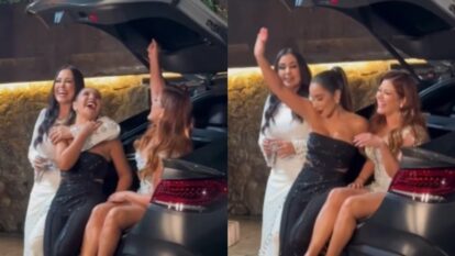 Paola Jara, francy y Arelys Henao fueron captadas "pasadas de copas" en plena calle