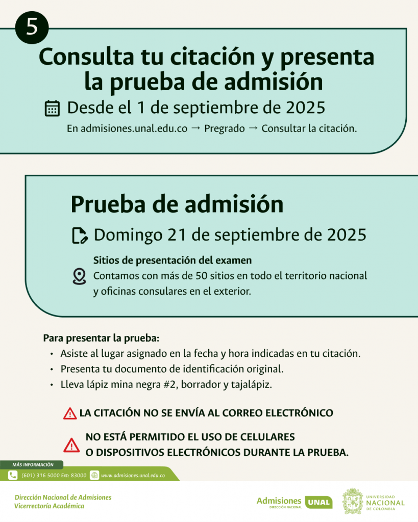 Admisiones Universidad Nacional