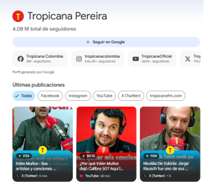 Tropicana en Google