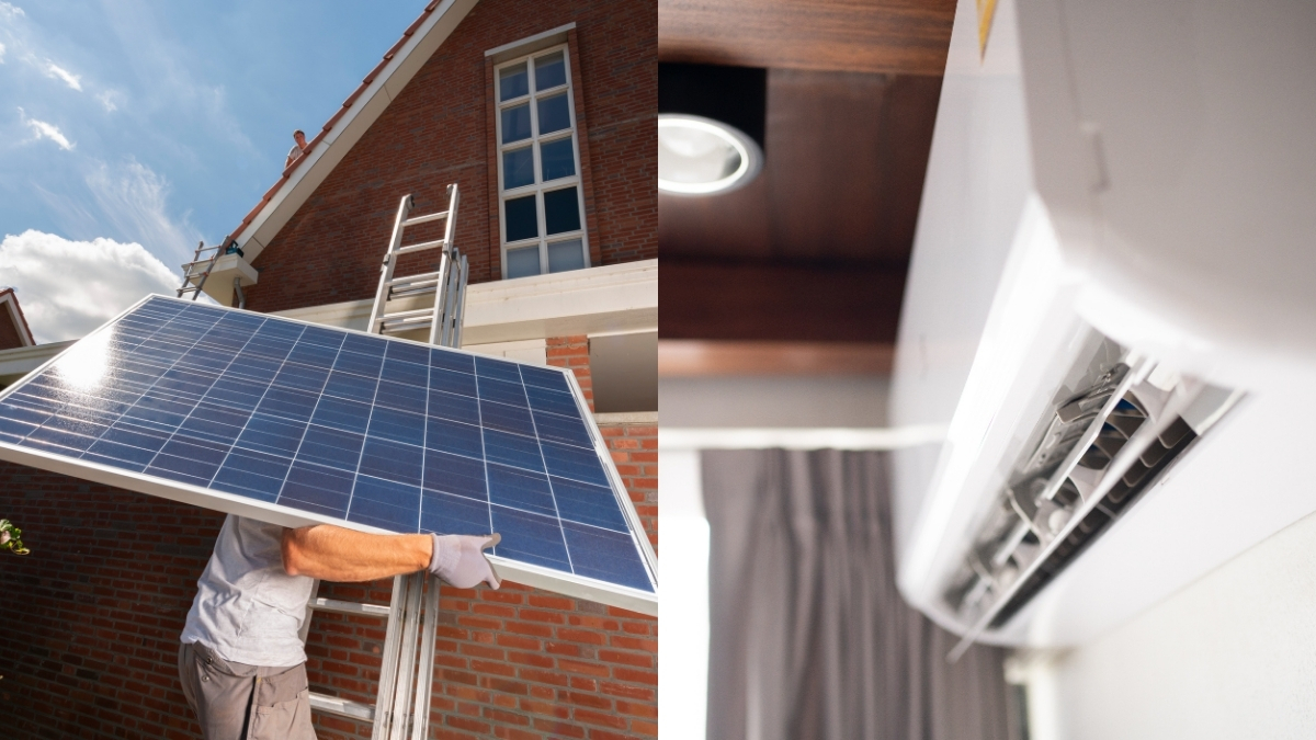 Paneles solares aire acondicionado