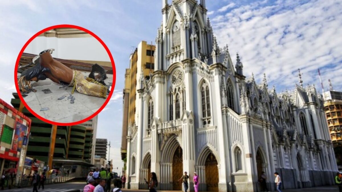 Hombre dijo ser el diablo y destruyó imágenes del templo de La Ermita en Cali