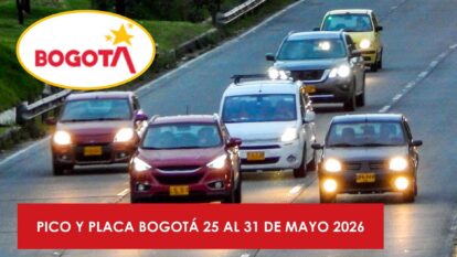 Pico y placa 25 al 31 de mayo