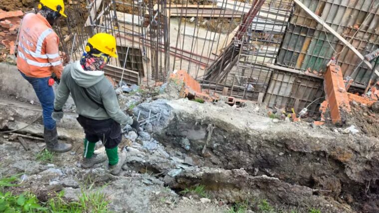 Colapsó muro en obra de institución educativa en el sur de Cali
